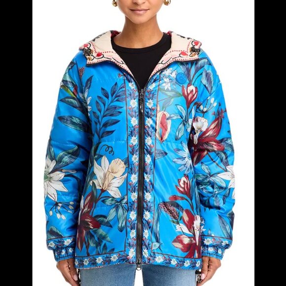 NWT Farm Rio Reversible Cashew Mandala Puffer Jacket Small - Picture 3 of 16